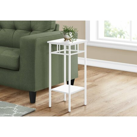Monarch Specialties Accent Table, Side, End, Plant Stand, Square, Living Room, Bedroom, White Laminate, White I 3279